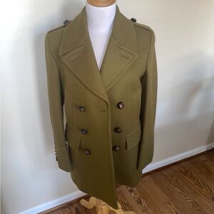 Burberry Olive Double-Breasted Men's Coat